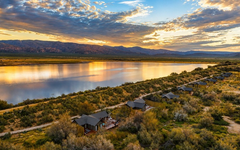 kuganha luxury tented camp aerial view
